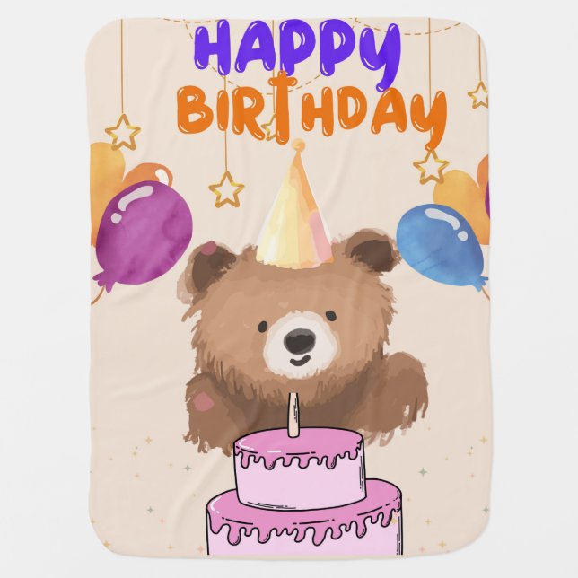 Baby wib- HAPPY BIRTHDAY Blanket (Front)
