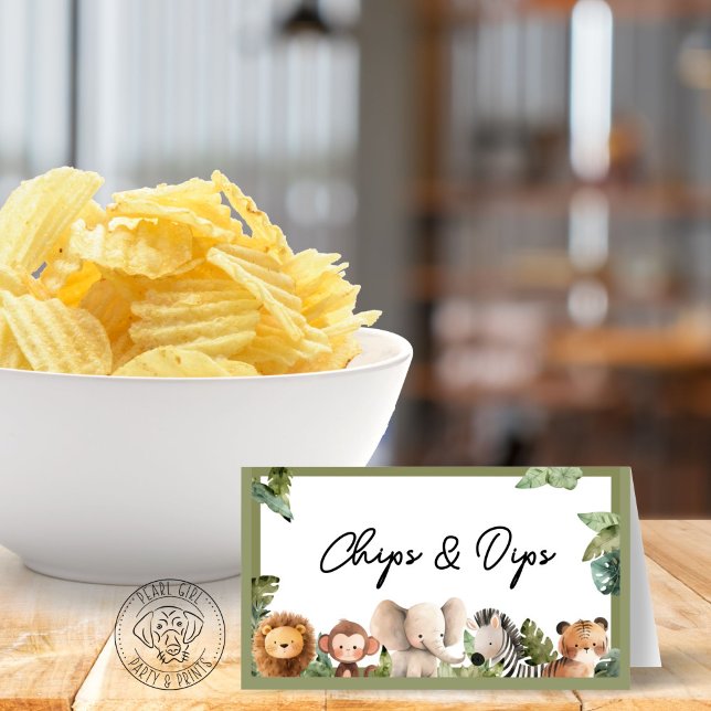 Baby Wild Animal Table Place Card Folded (Creator Uploaded)