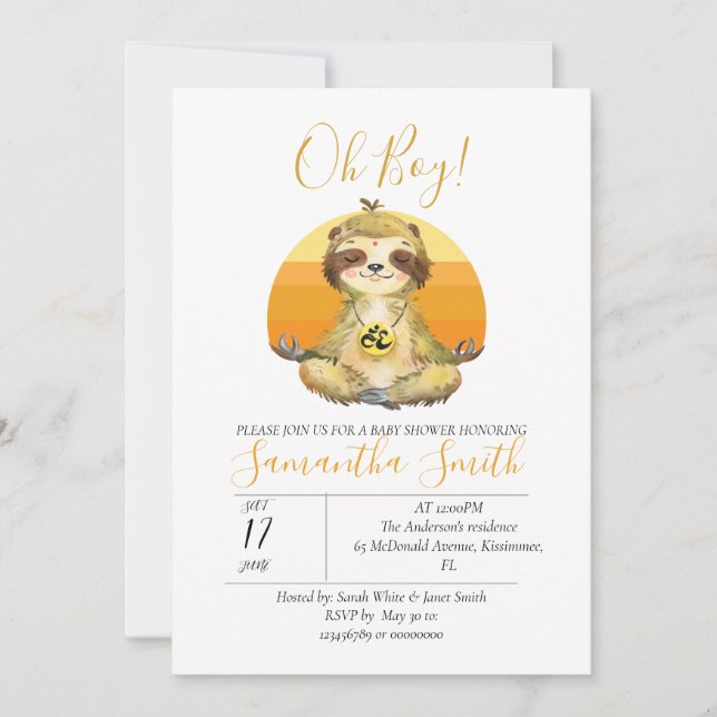 Baby Wild Jungle Animals Invitation (Front)