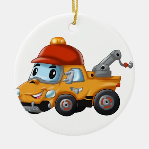 Baby winch truck for kids ceramic ornament