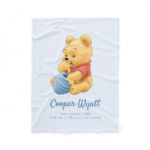Baby Winnie the Pooh | Birth Stats  Fleece Blanket