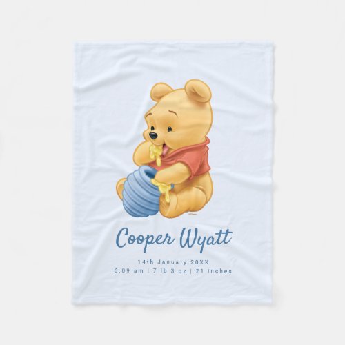 Baby Winnie the Pooh  Birth Stats  Fleece Blanket