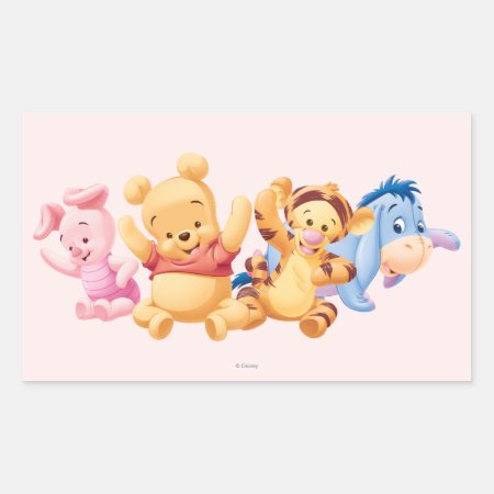 Baby Winnie The Pooh & Friends Rectangular Sticker