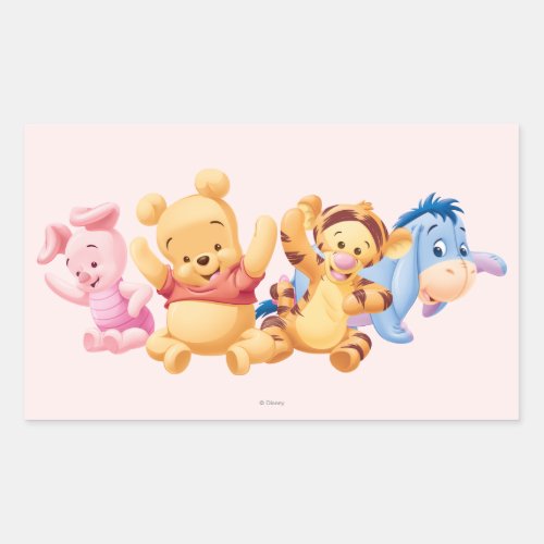 Baby Winnie the Pooh  Friends Rectangular Sticker