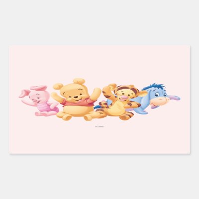 Baby Winnie the Pooh &amp; Friends Rectangular Sticker