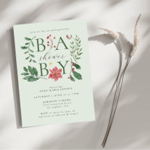 Baby Winter Blooms Classy Botanical Baby Shower
