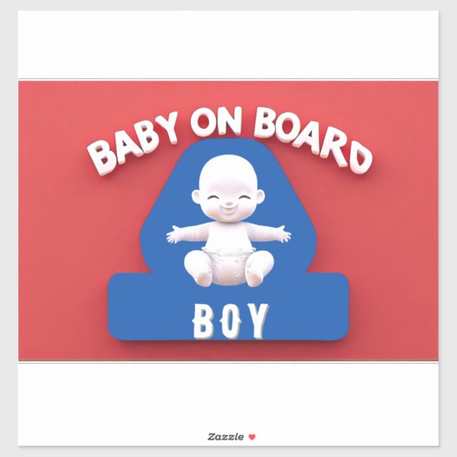 Baby With a 'Baby on Board' car Sign Sticker (Sheet)