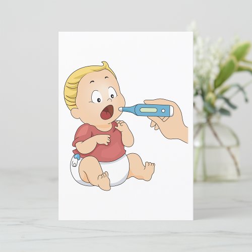 Baby With A Temperature Invitation