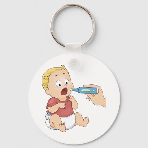 Baby With A Temperature Keychain