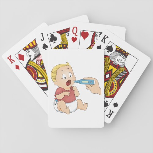 Baby With A Temperature Playing Cards