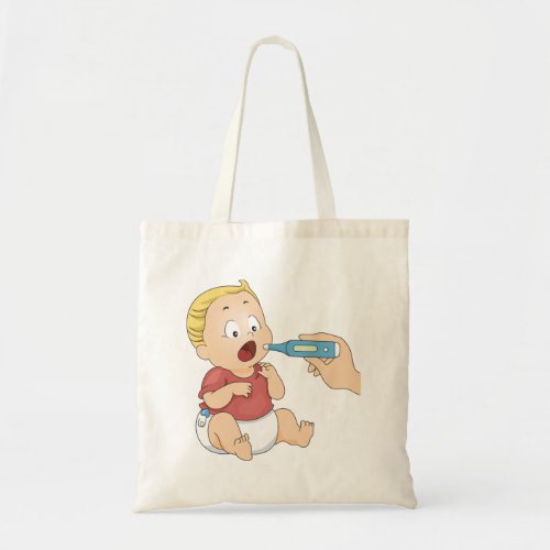 Baby With A Temperature Tote Bag