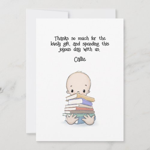 Baby With Books Thank You Personalizable Thank You Card