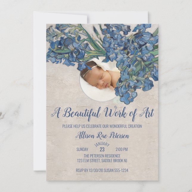 Baby With Irises Invitation (Front)