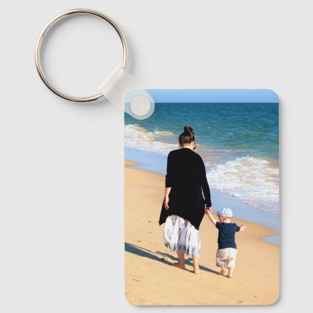Baby with Mom Photo Keychain Personalized Gift (Front)