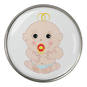 Baby with pacifier cartoon golf ball marker