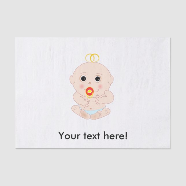 Baby with pacifier cartoon tissue paper (Front)