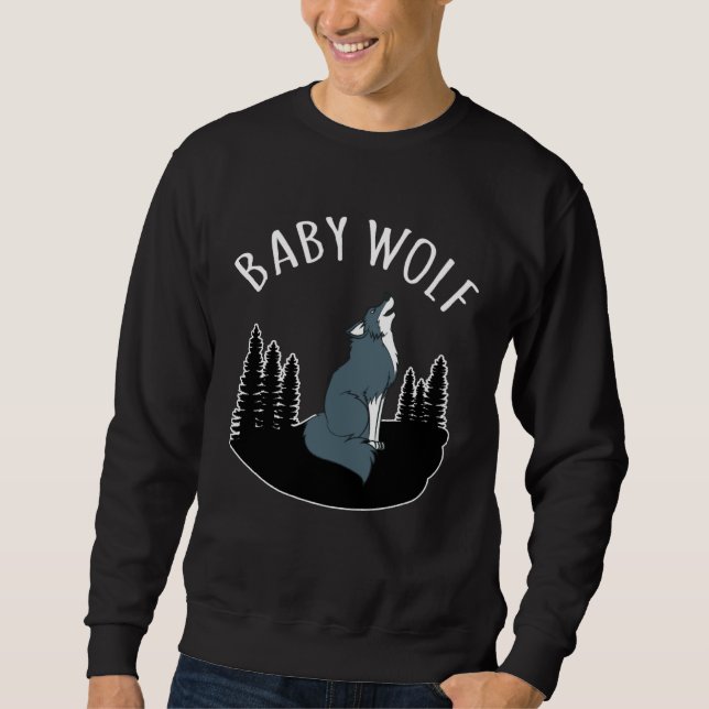 Baby Wolf  Animal  Family Matching Sweatshirt (Front)