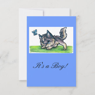 Baby Wolf Invites/Announcements Invitation