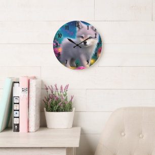 Baby Wolf Large Clock