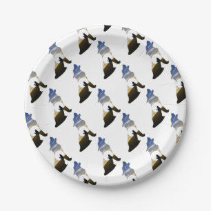 Baby wolf moon paper plates