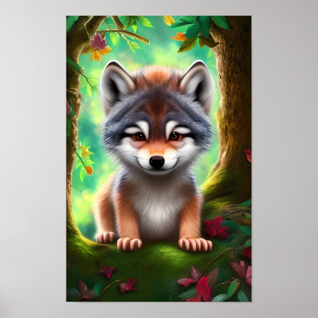 Baby wolf poster (Front)