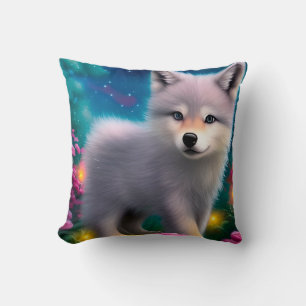 Baby Wolf Throw Pillow