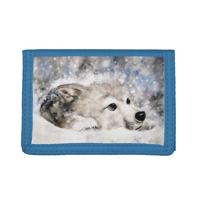 Baby Wolf Trifold Wallet (Front)