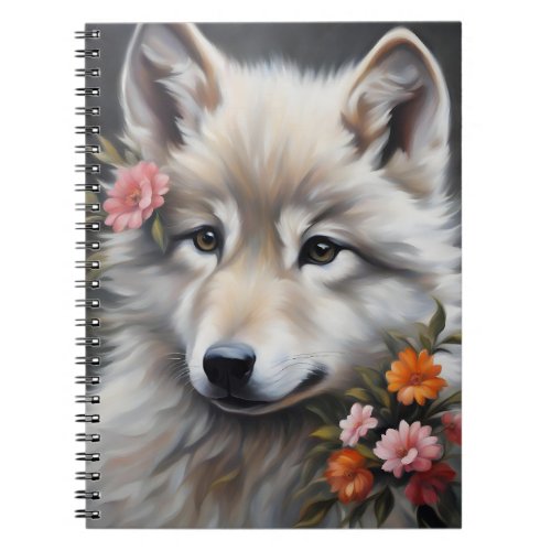 Baby Wolf with Flower Notebook
