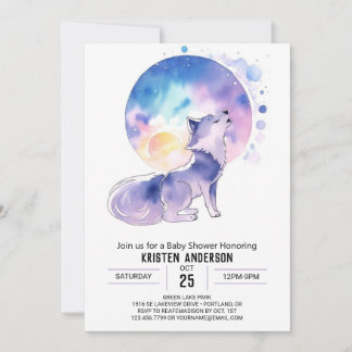 Baby Wolf's Woodland Adventure Baby Shower Invitation