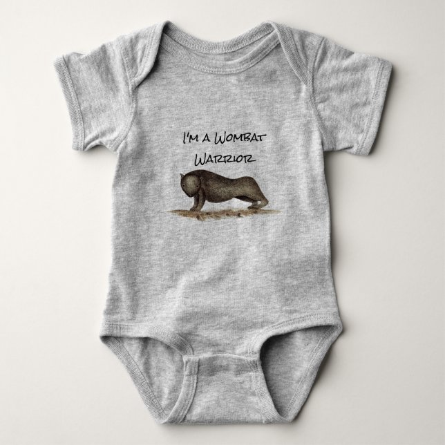 Baby Wombat Warrior T-Shirt Baby Bodysuit (Front)