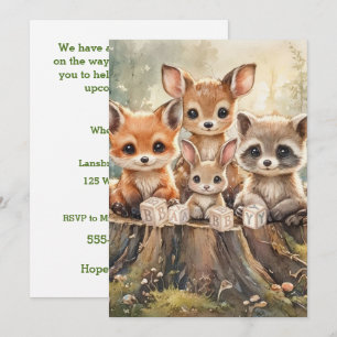 Baby Woodland Animals Digital Download Invitation