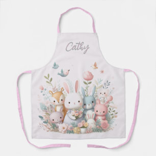 Baby Woodland Animals Pink All-Over Print Apron