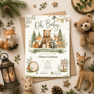 Baby Woodland Baby Shower Template Forest Animals