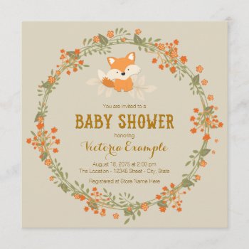 Baby Woodland Fox Baby Shower Invitation by The_Baby_Boutique at Zazzle
