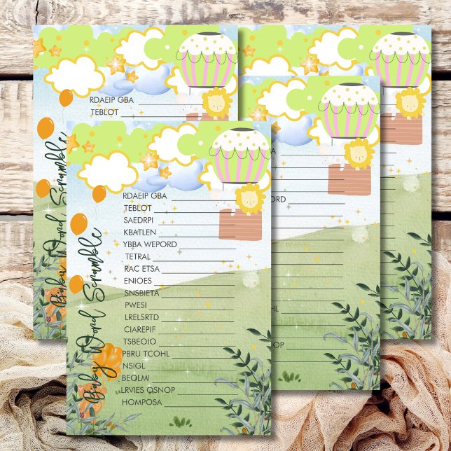 Baby Word Scramble Adventure Begin Hot Air Balloon (Creator Uploaded)