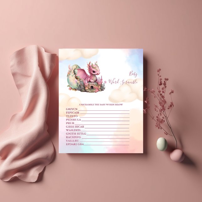 Baby Word Scramble Baby Shower Game (Creator Uploaded)