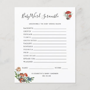 Baby Word Scramble Baby Shower Game
