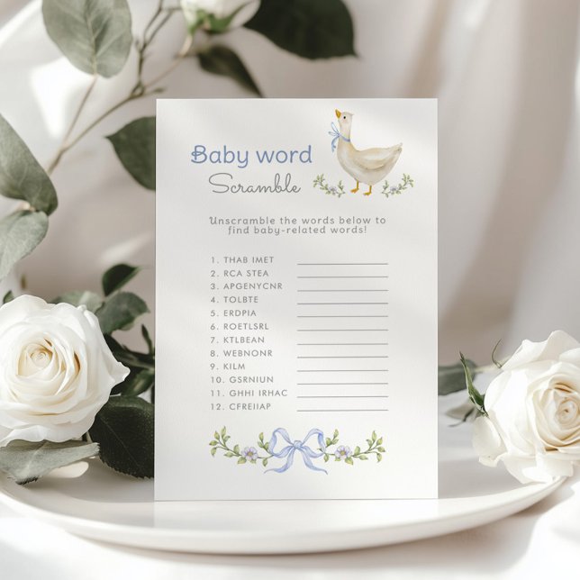 Baby word Scramble Blue Goose baby shower game (Creator Uploaded)