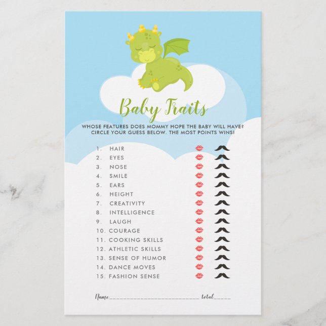 Baby Word Scramble Boy Dragon Shower Game (Front)