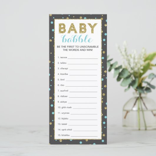 Baby Word Scramble Game, Gold Safari, 25 Pack (Standing Front)