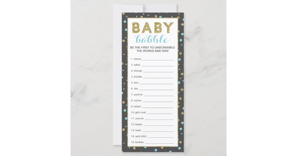 Baby Word Scramble Game, Gold Safari, 25 Pack | Zazzle