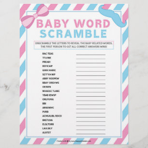 Baby Word Scramble [Gender Surprise] Letterhead