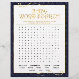 Baby Word Scramble [Golden Blue] Letterhead