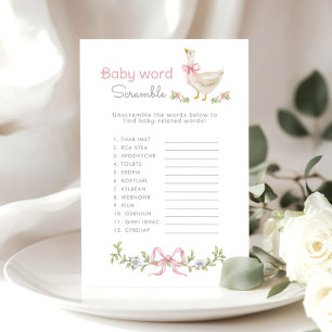 Baby word Scramble Goose Books baby shower game