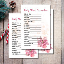 Baby Word Scramble Snow flake pink poinsettia