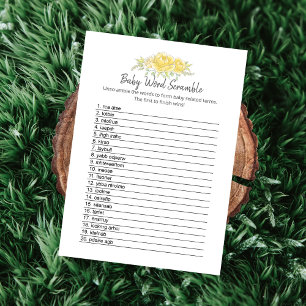 Baby Word Scramble Teddy Bear Card