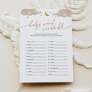 Baby Word Scramble Twinkle Star Baby Shower Game Invitation