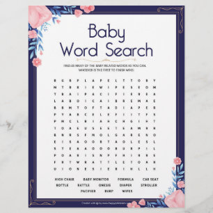 Baby Word Search [Floral Frame] Letterhead