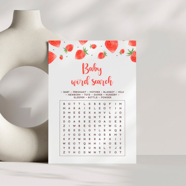 Baby Word Search Game, Berry Sweet Baby Shower Invitation (Creator Uploaded)
