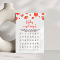 Baby Word Search Game, Berry Sweet Baby Shower